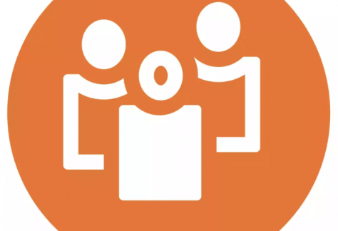 Ein Logo mit drei Icons, die Menschen darstellen