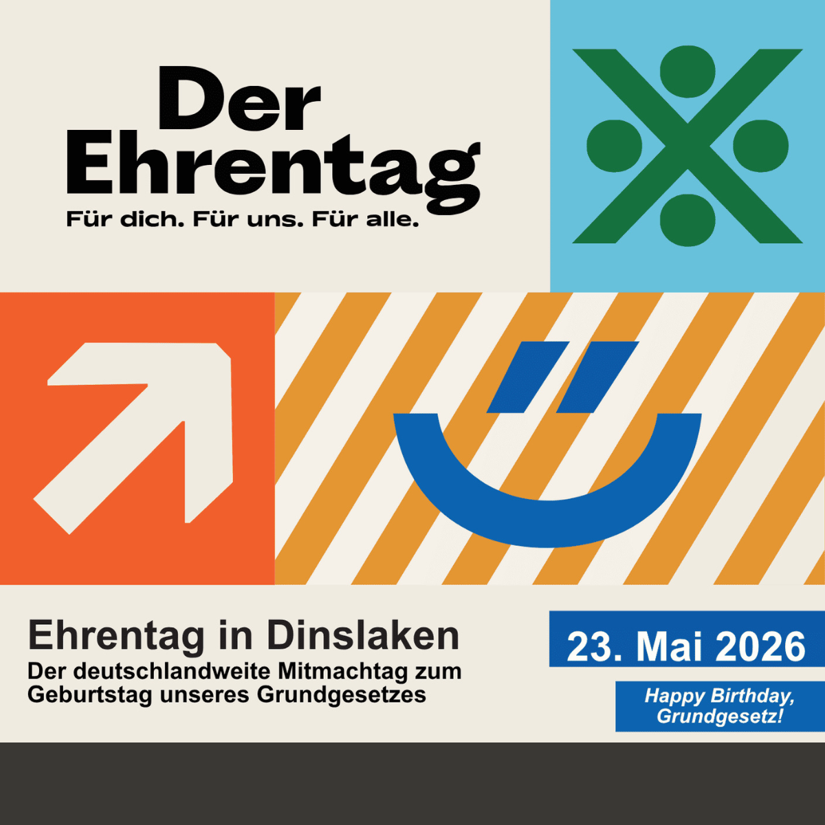 Ein Poster mit der Aufschrift "Der Ehrentag" und dem Datum 22. Mai 2026.