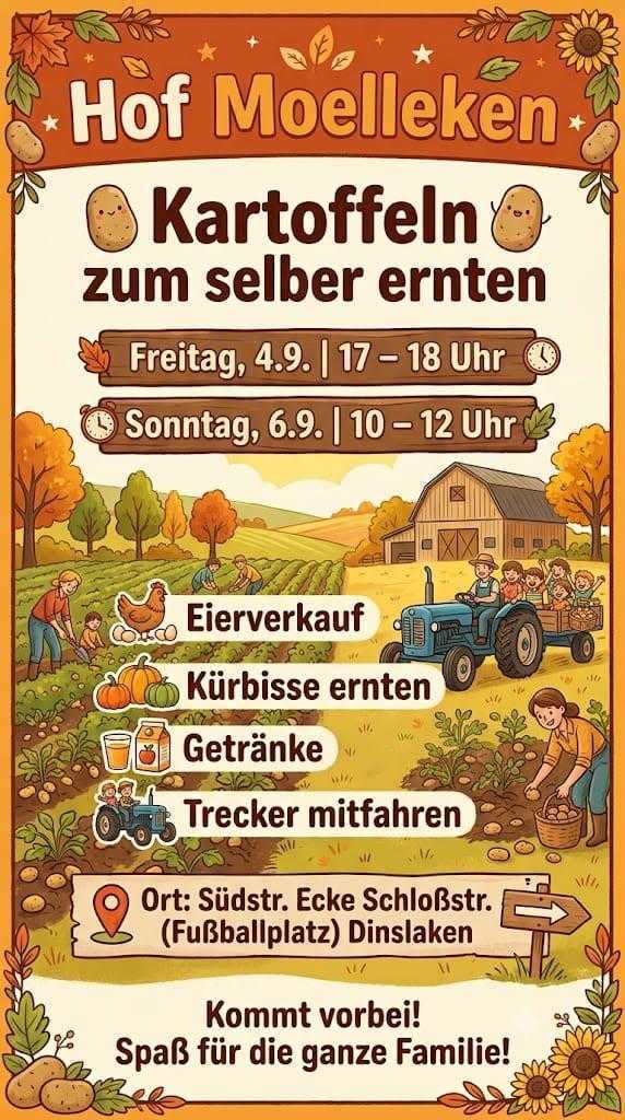 Hof Moelleken. Bauernhof Kartoffeln selber ernten