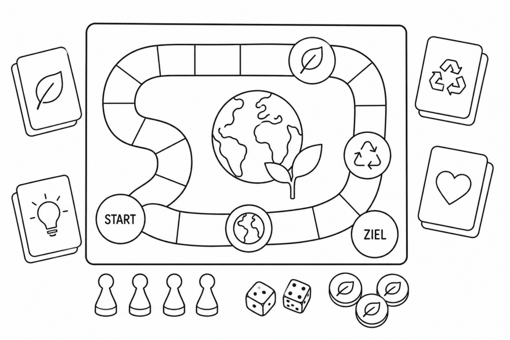 Ein gezeichnetes Brettspiel